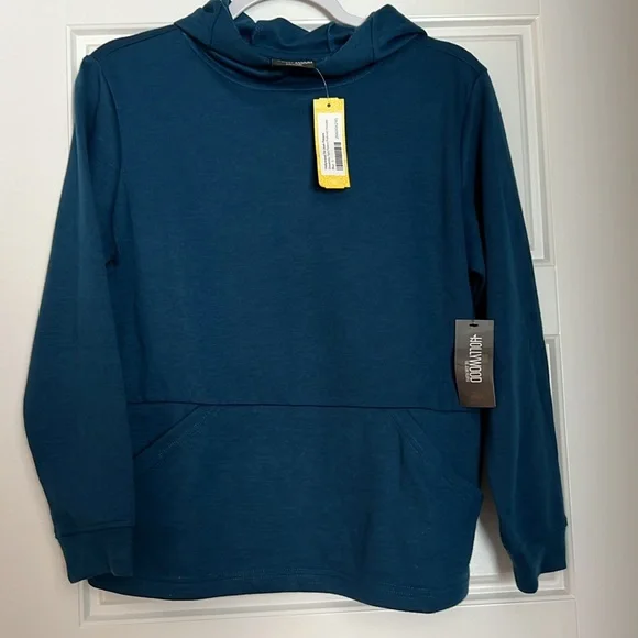 Hollywood the Jean People Donatello Tech fleece pullover hoodie large blue - Picture 4 of 8